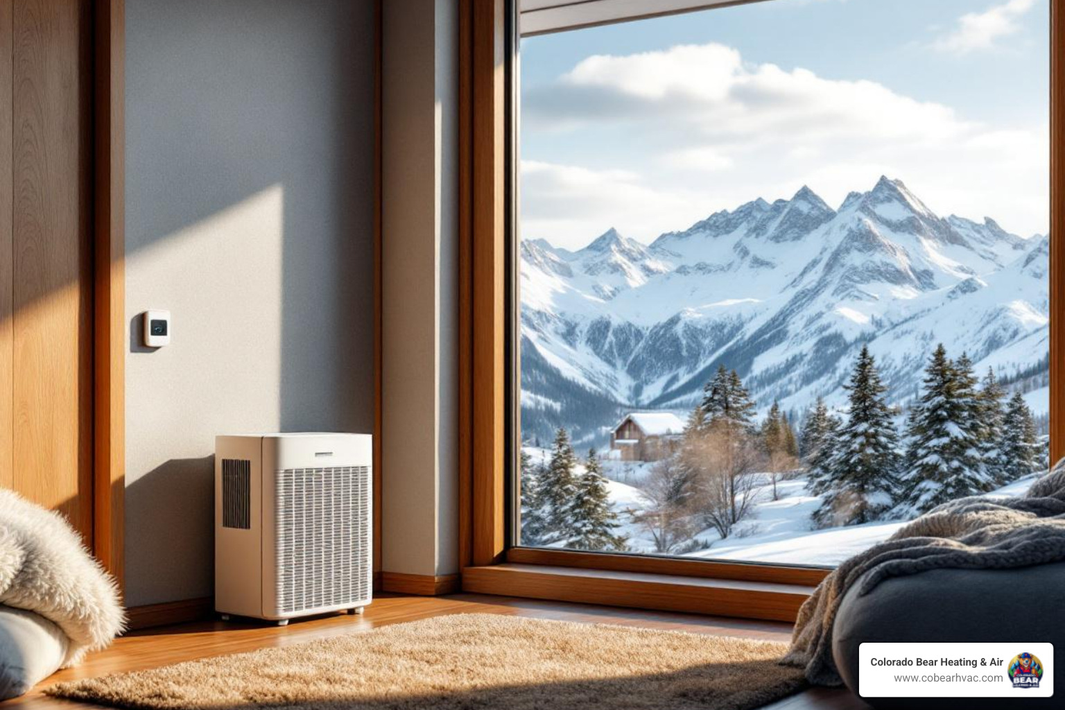 infographic showing Castle Rock elevation impact on heating systems, including system sizing requirements, efficiency considerations at high altitude, and the importance of humidity control in dry mountain air - heating services residential in castle rock, co