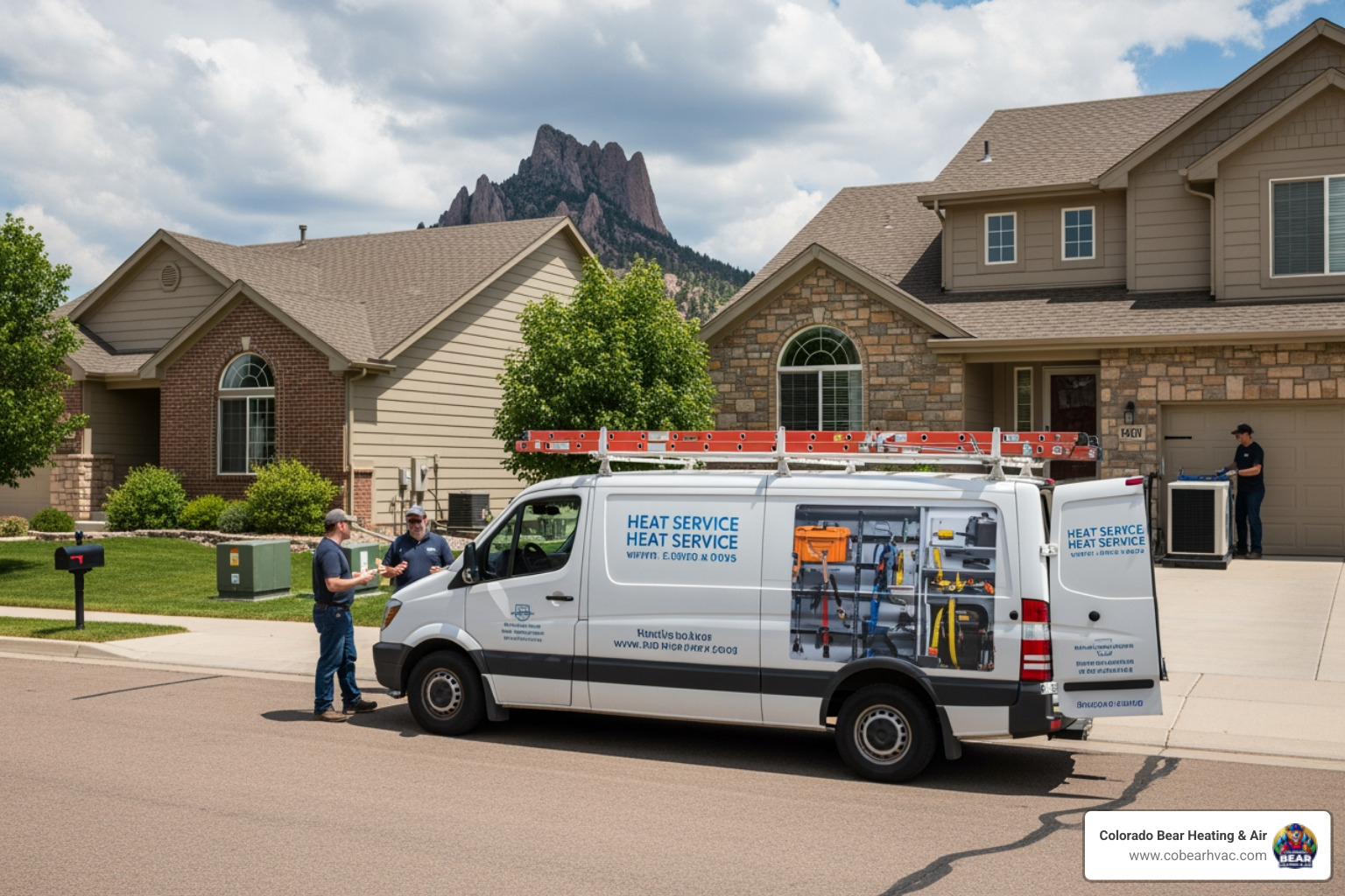 infographic showing how a heat pump transfers heat between indoors and outdoors for both heating and cooling modes, with labeled components including compressor, refrigerant lines, indoor and outdoor coils, and arrows indicating heat flow direction in summer versus winter - heat pump services near me in castle rock, co