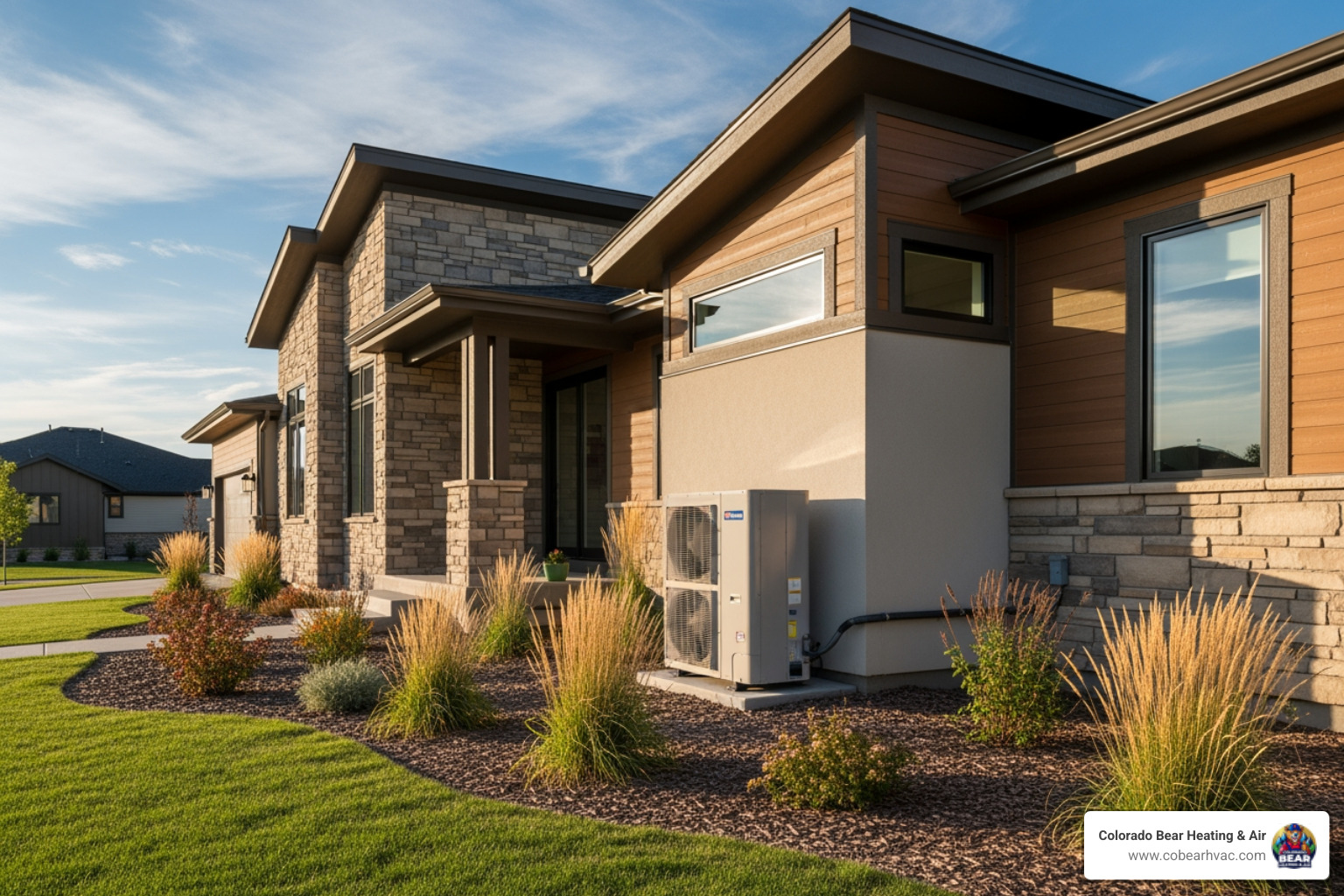 Infographic showing how a heat pump moves heat from outdoor air into your home during winter and reverses the process in summer, highlighting the efficiency of heat transfer versus combustion-based heating - heat pump installation in parker, co