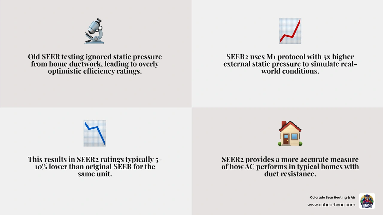 Infographic comparing SEER vs SEER2 ratings, efficiency tiers, and estimated annual savings by upgrade scenario - is a Infographic comparing SEER vs SEER2 ratings, efficiency tiers, and estimated annual savings by upgrade scenario - is a