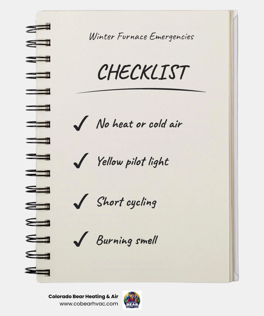 Infographic showing 6 emergency furnace warning signs and what each one means for home safety infographic Infographic showing 6 emergency furnace warning signs and what each one means for home safety infographic