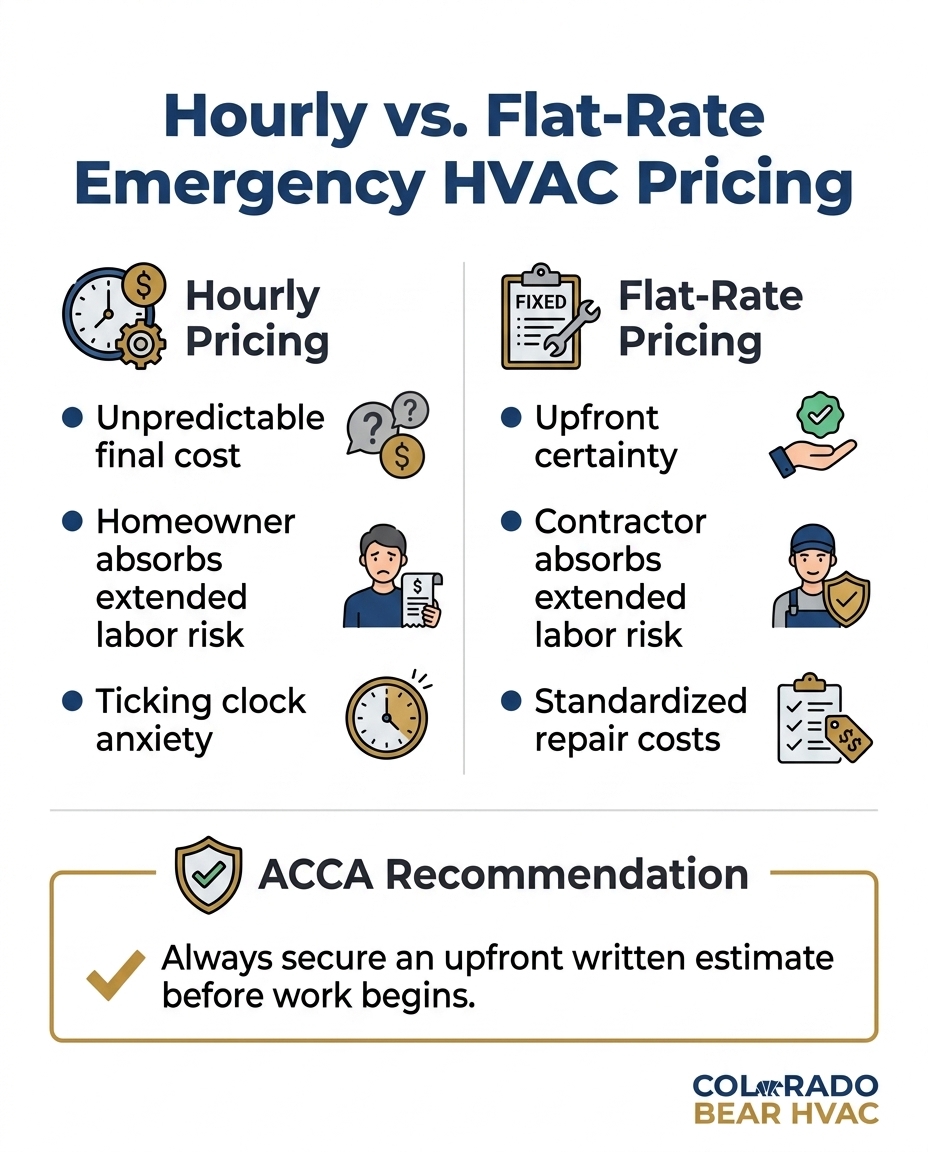 Hourly vs. Flat-Rate Emergency HVAC Pricing