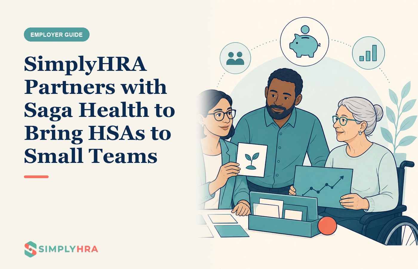 SimplyHRA illustration: SimplyHRA Partners with Saga Health to Bring HSAs to Small Teams