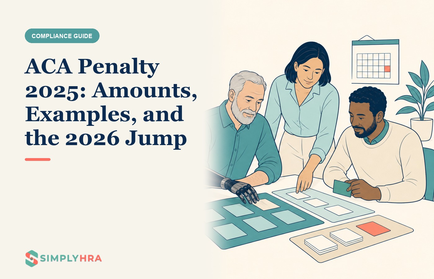 SimplyHRA illustration: ACA Penalty 2025: Amounts, Examples, and the 2026 Jump