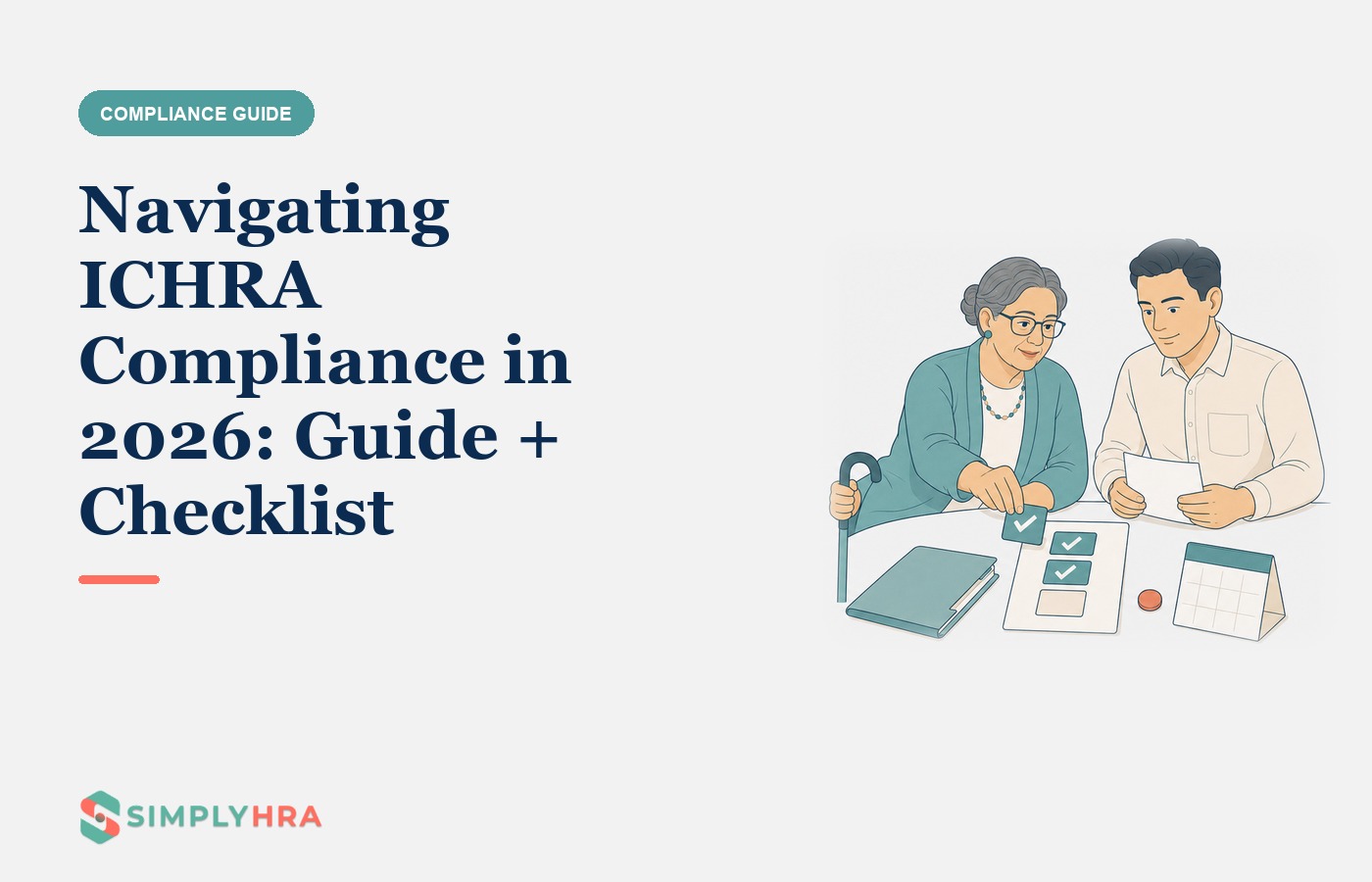 SimplyHRA illustration: Navigating ICHRA Compliance in 2026: Guide + Checklist