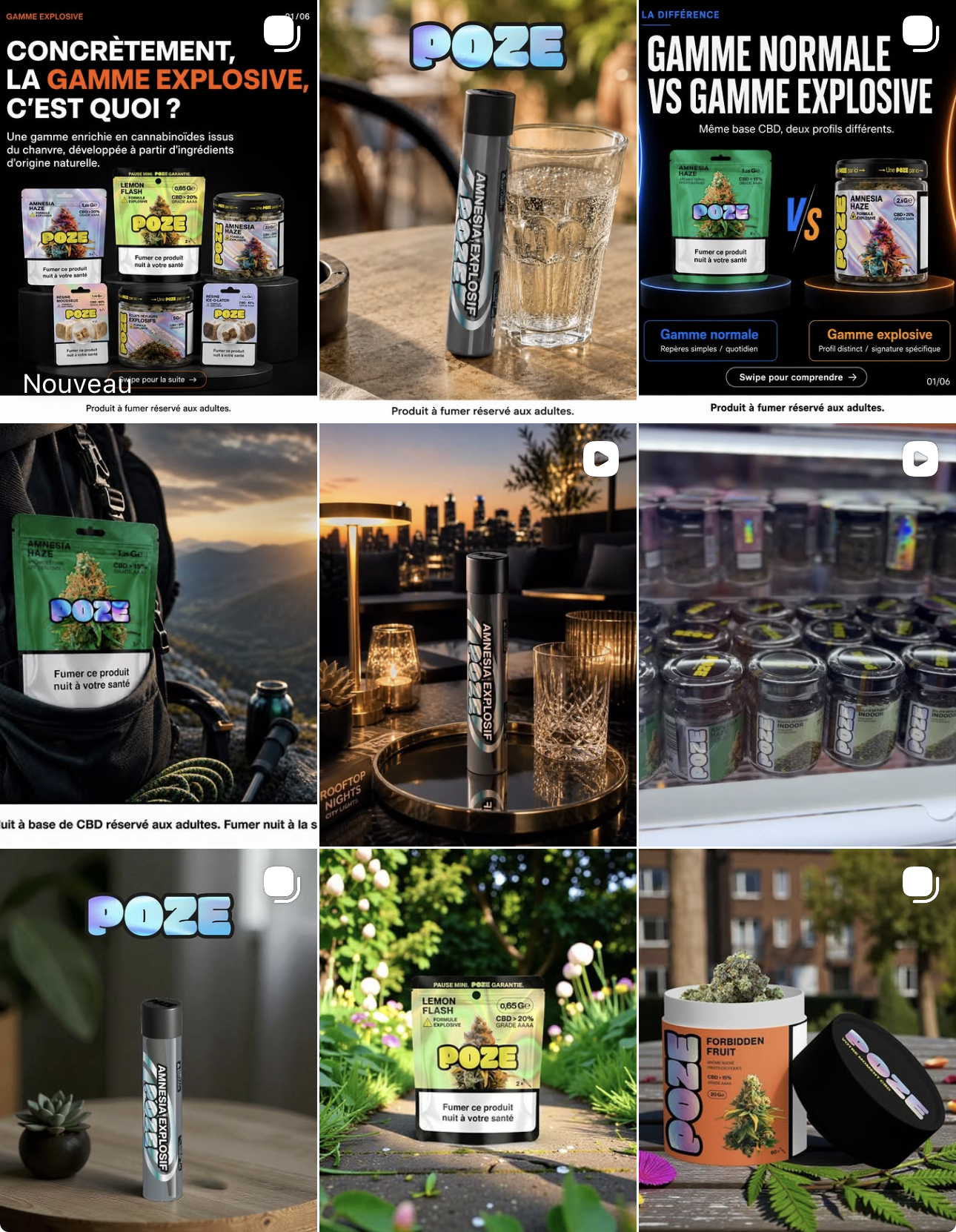 Aperçu du feed Instagram POZE