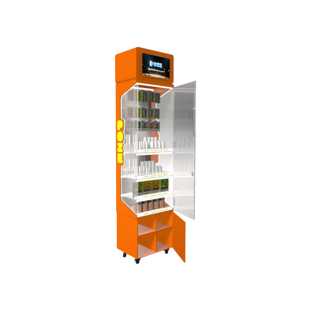 Vitrine POZE avec écran LCD