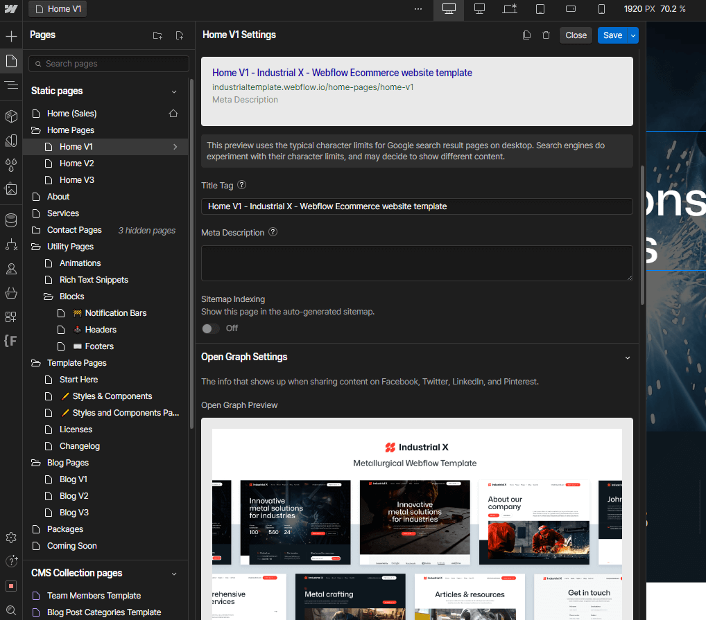 SEO - Industrial X Webflow Template