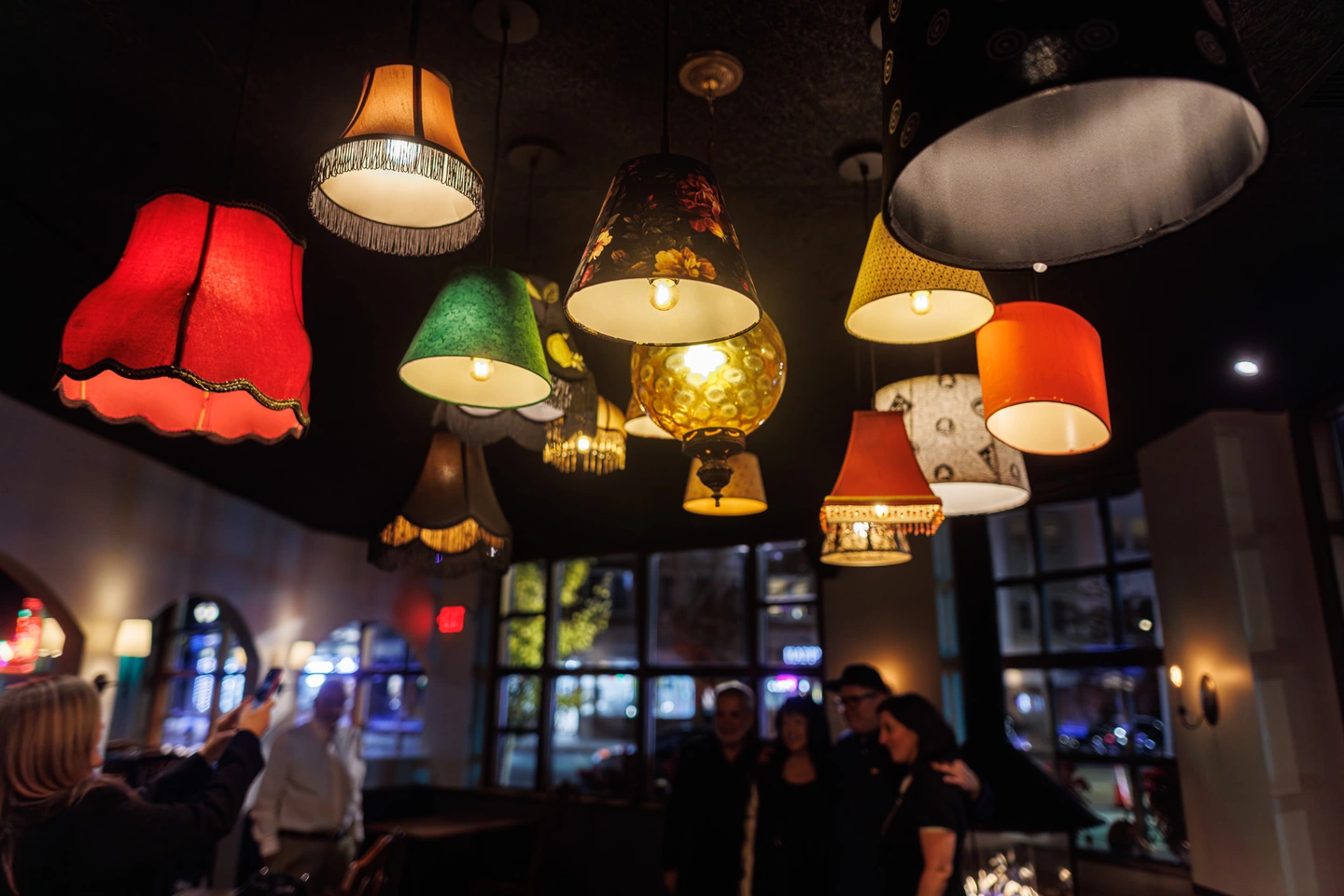 Mismatched unique hanging light fixtures