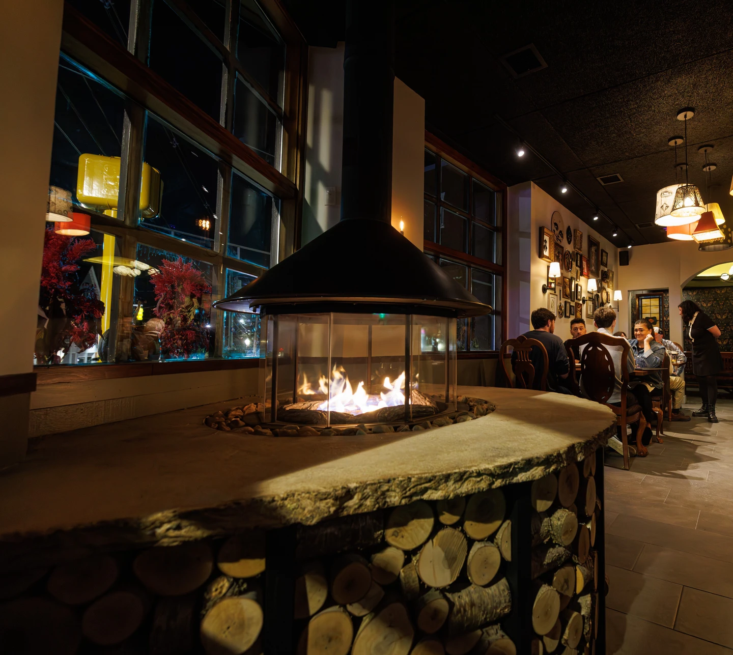 Fireplace in the Dining Room