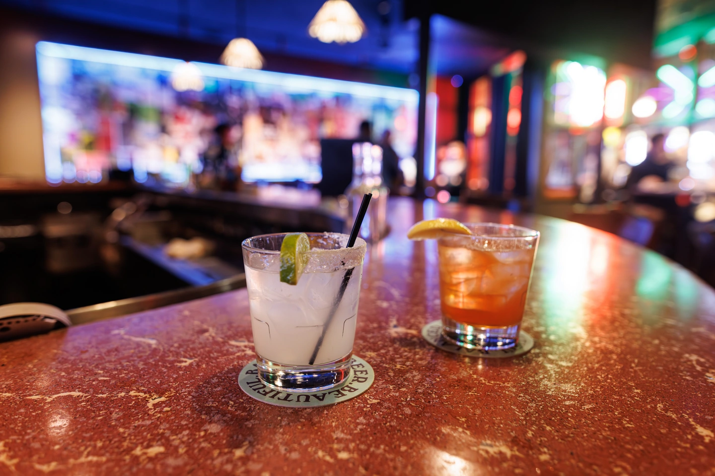 Two drinks at the bar