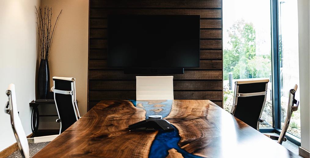 A meeting room in Jones Advisory Group's office in Topeka, KS.