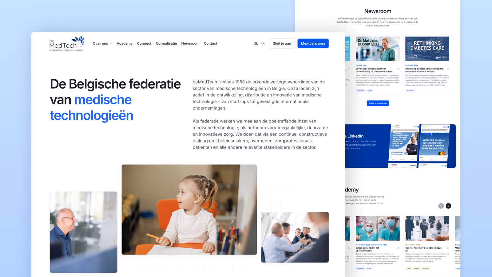 Screenshot of BeMedTech website