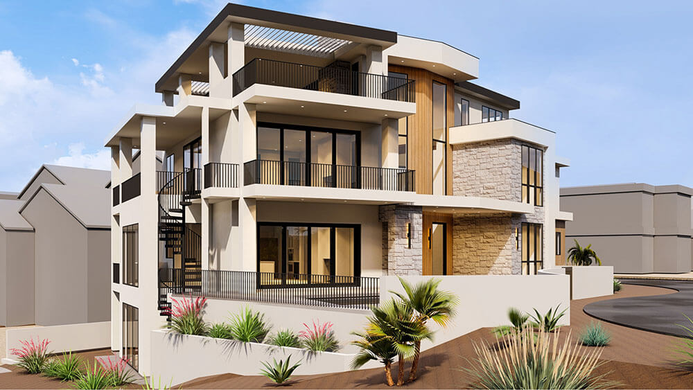 exterior shot of desert retreat