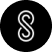 White stylized letter S on a black background.