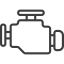 Engine or motor component icon with pipes and connections