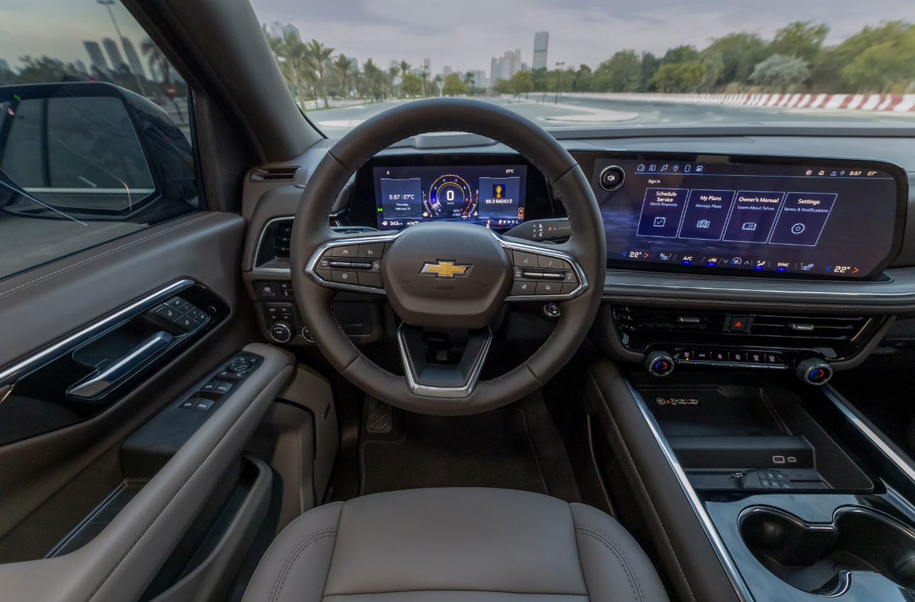 Modern Chevrolet car interior with digital dashboard and touchscreen display