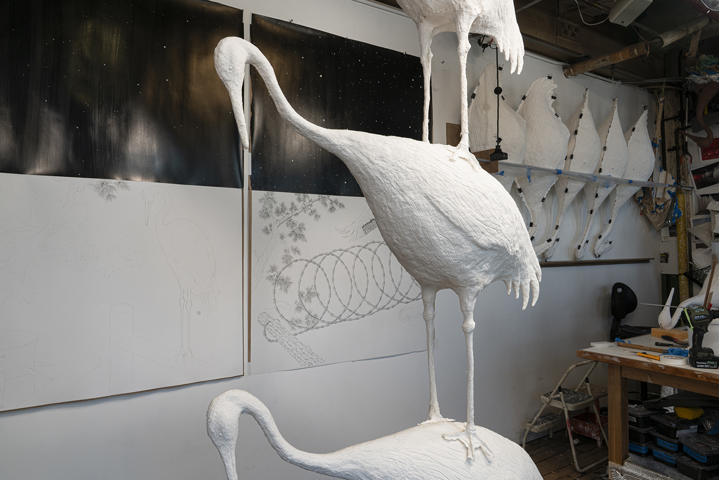 Work in Progress at the studio. In preparation for a solo exhibition in early 2026.