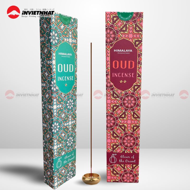 Mẫu hộp nhang trầm hương được gia công bế dán tinh tế