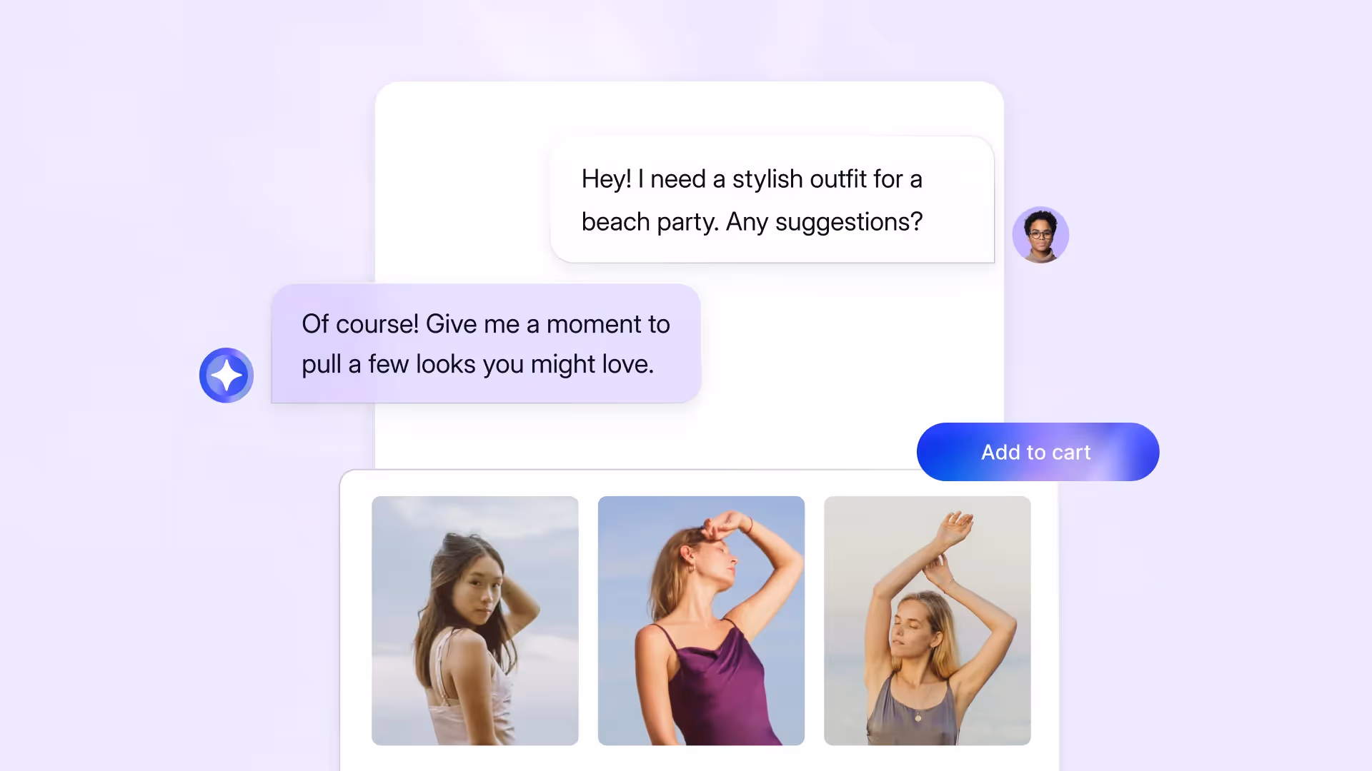 Photo of a chat conversation asking for stylish outfit