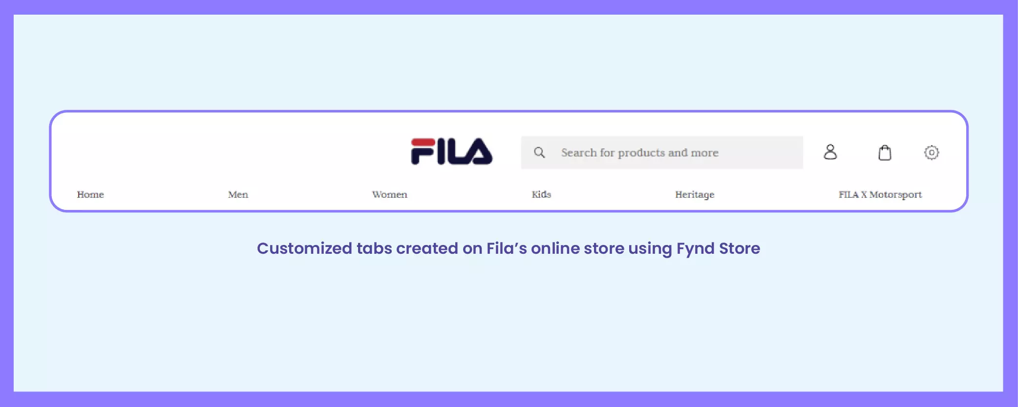 Fila's online store using Fynd Store 