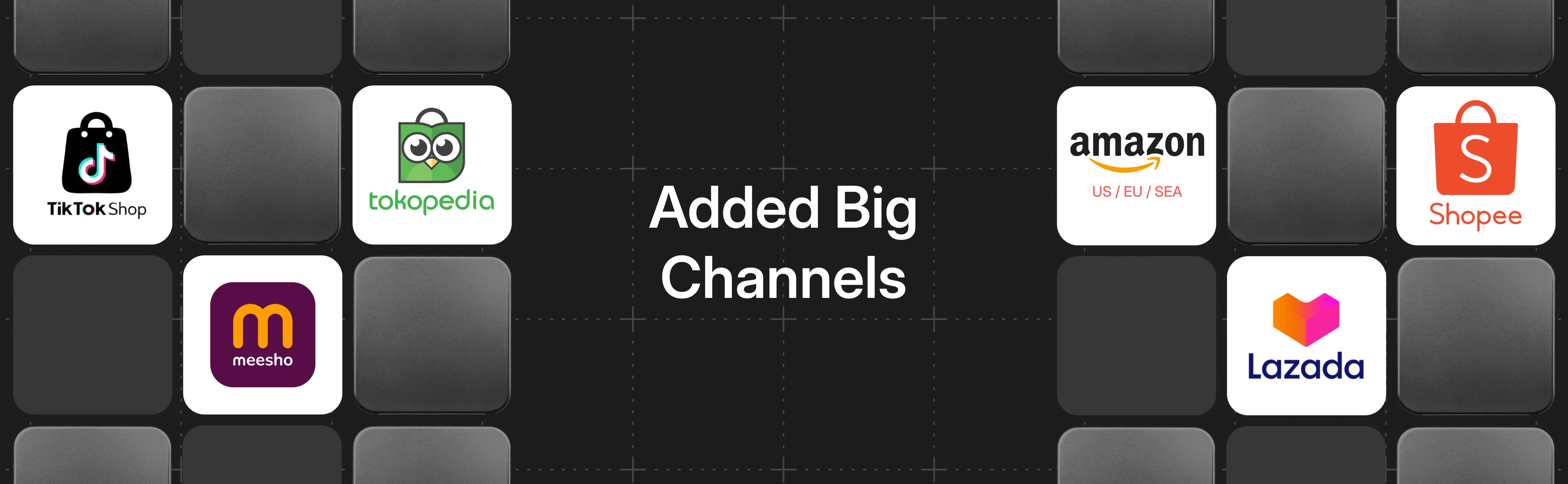 Graphic showing major commerce channels added to Fynd