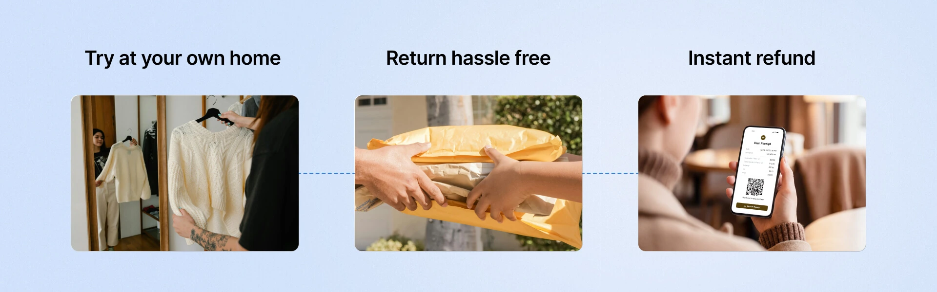 Image showing a fast fashion fulfillment journey with at-home product trials