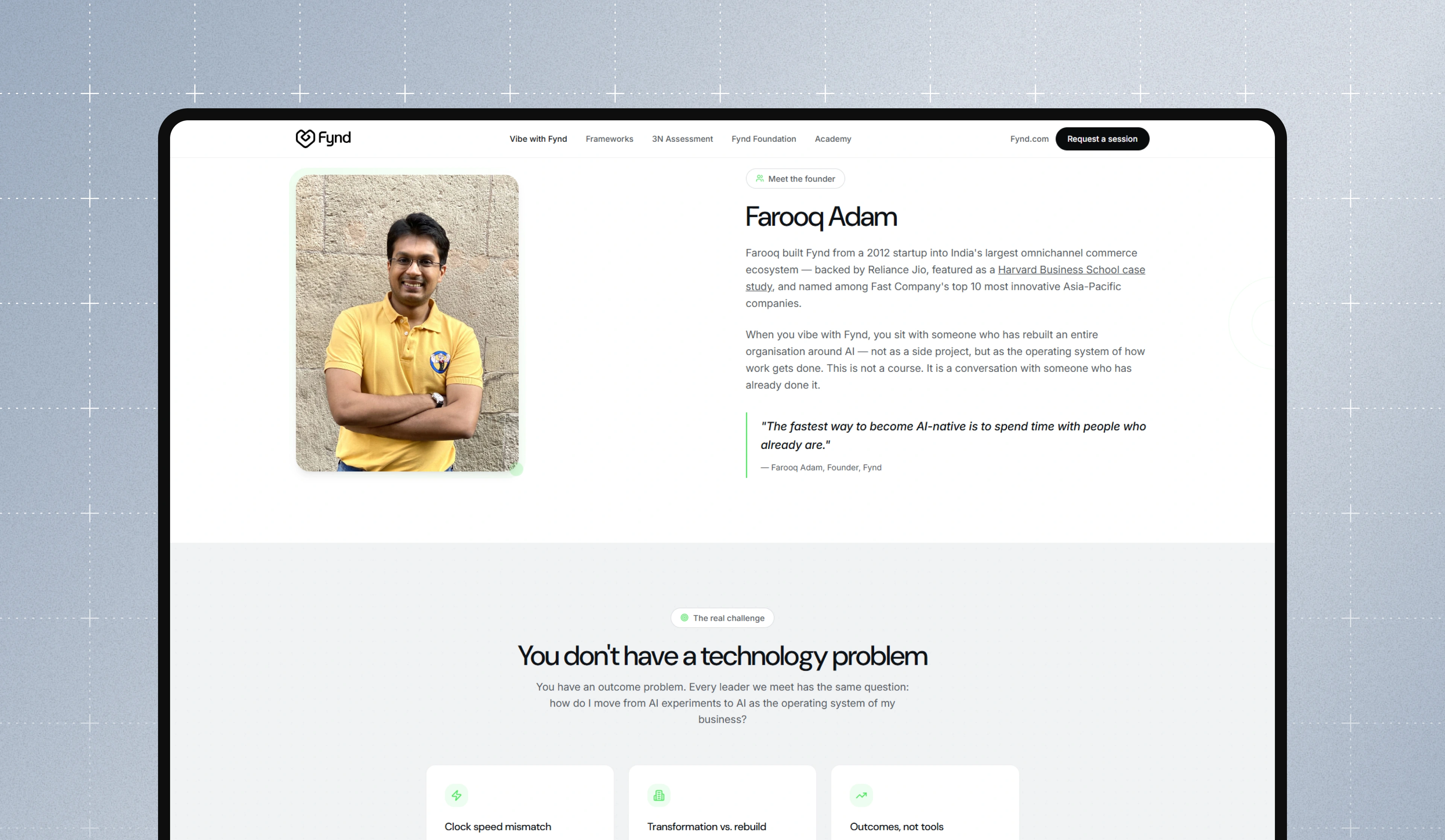 An image showing about Farooq Adam age on the Fynd Foundation 