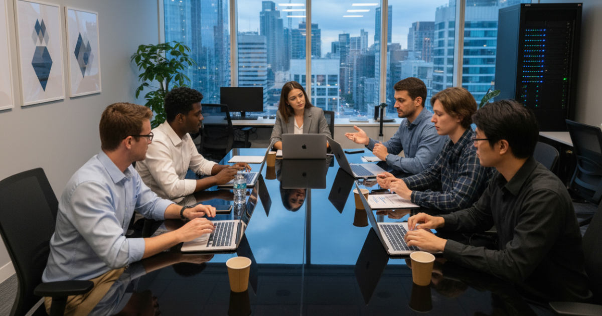 Diverse team in IT support services