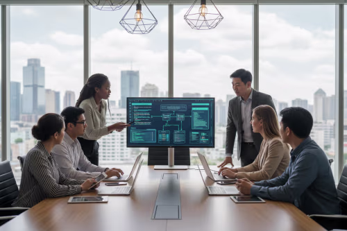 IT team discussing Managed IT Services Include