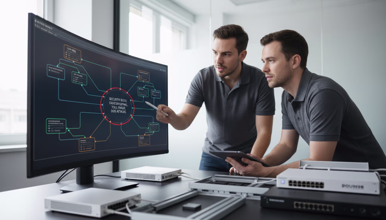 Team analyzing VoIP security risks