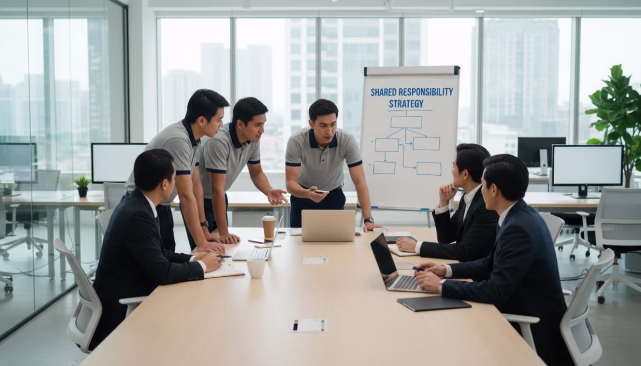 IT team collaborating shared responsibility