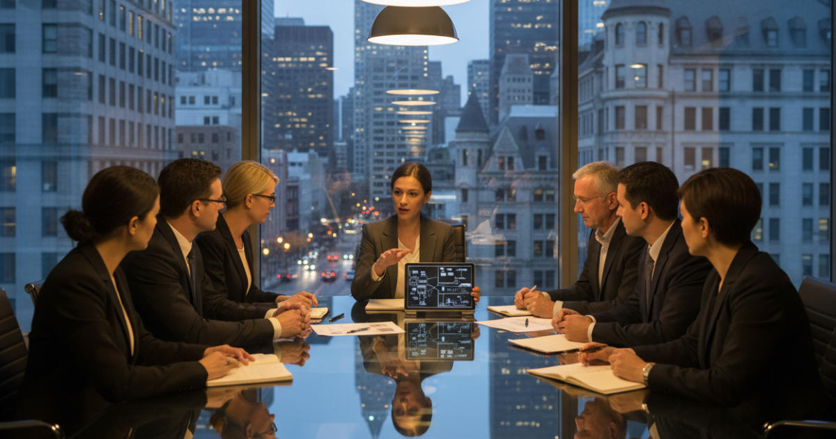 Boardroom discussion on Hybrid Infrastructure Risks