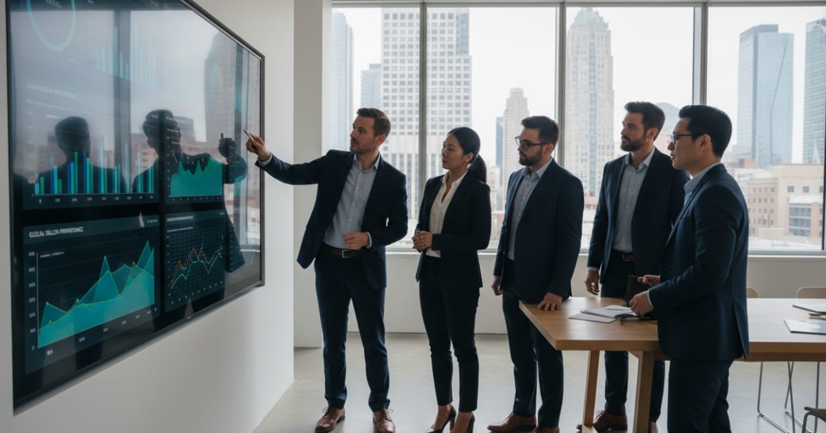 Business team reviewing IT Infrastructure Scalability