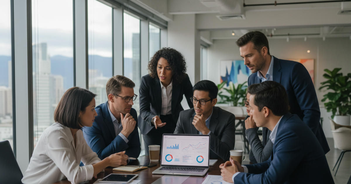 Diverse team discussing IT as a Business Risk