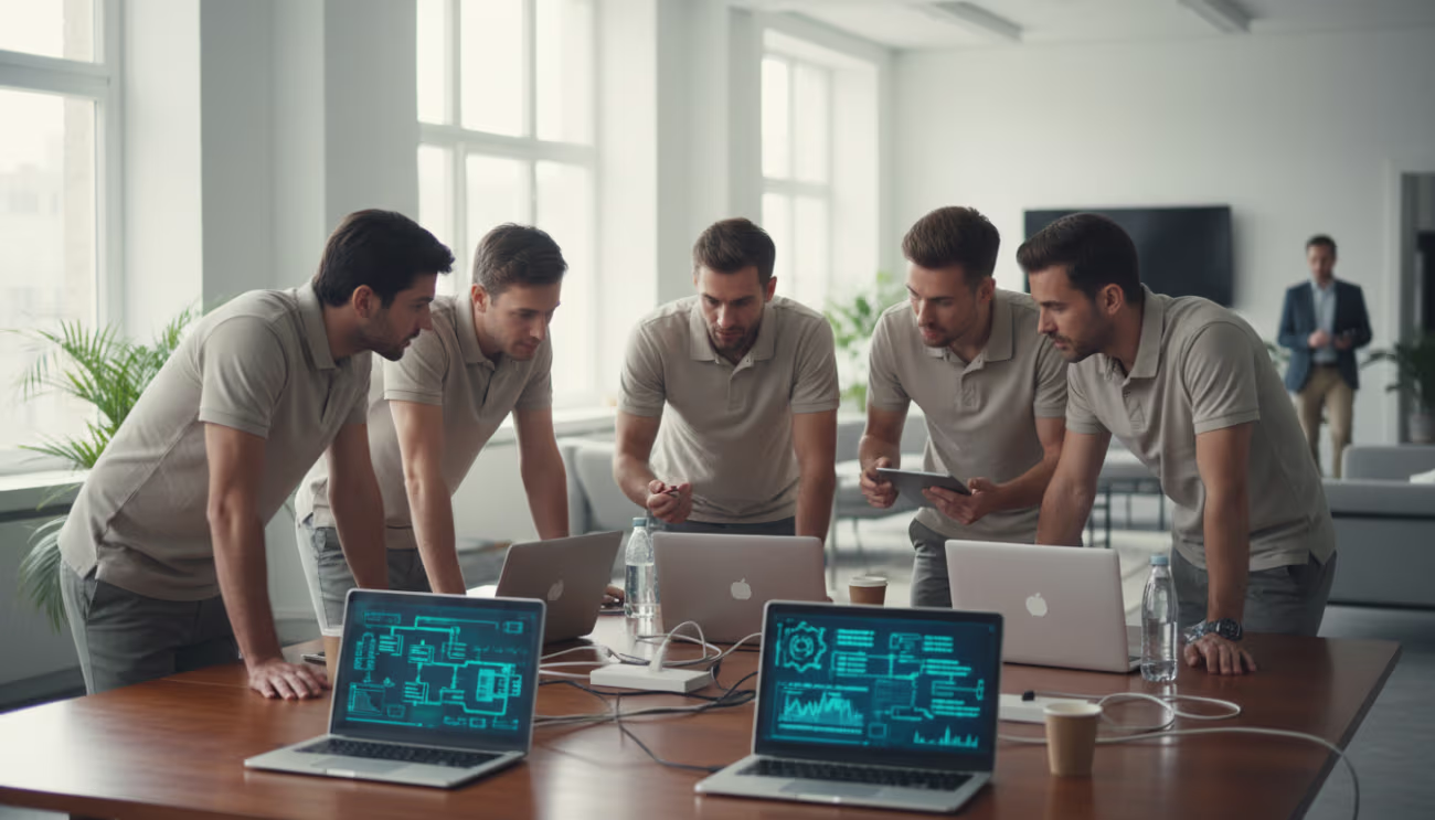 Team verifying backup restore data
