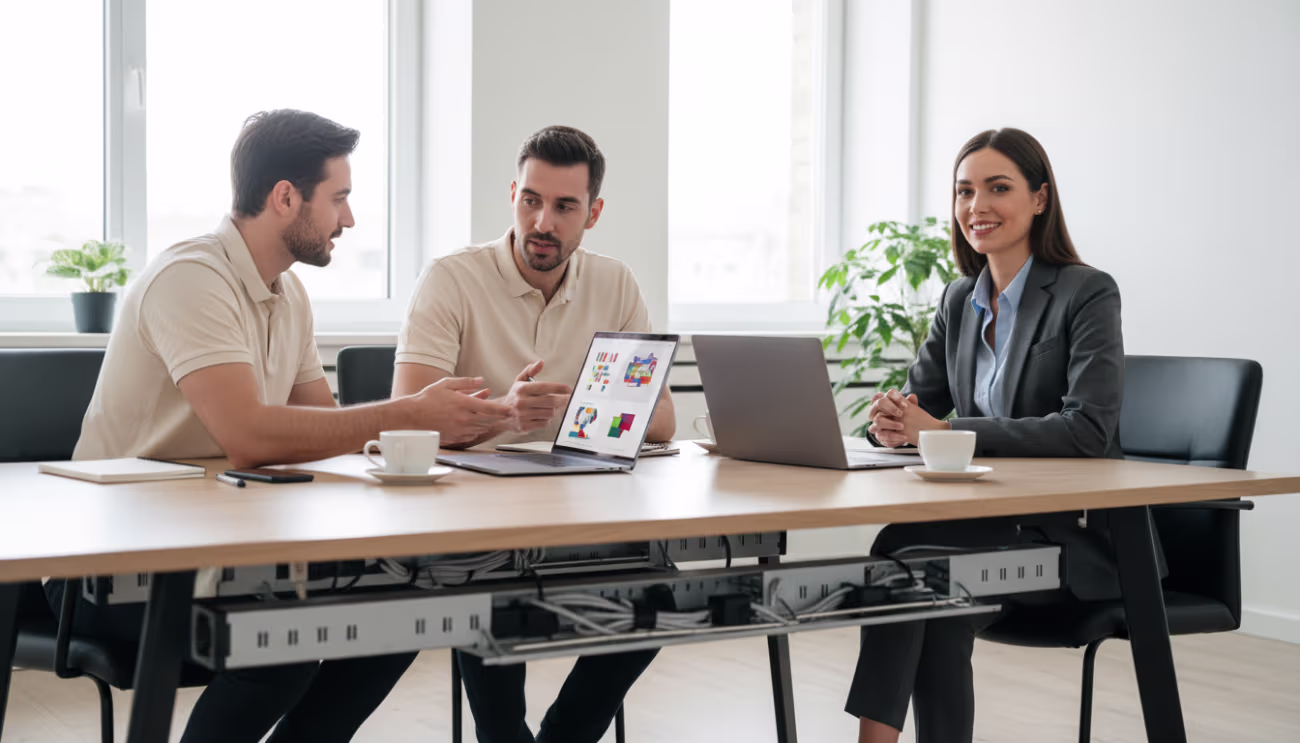 Two-person team collaborating Co-Managed IT Model