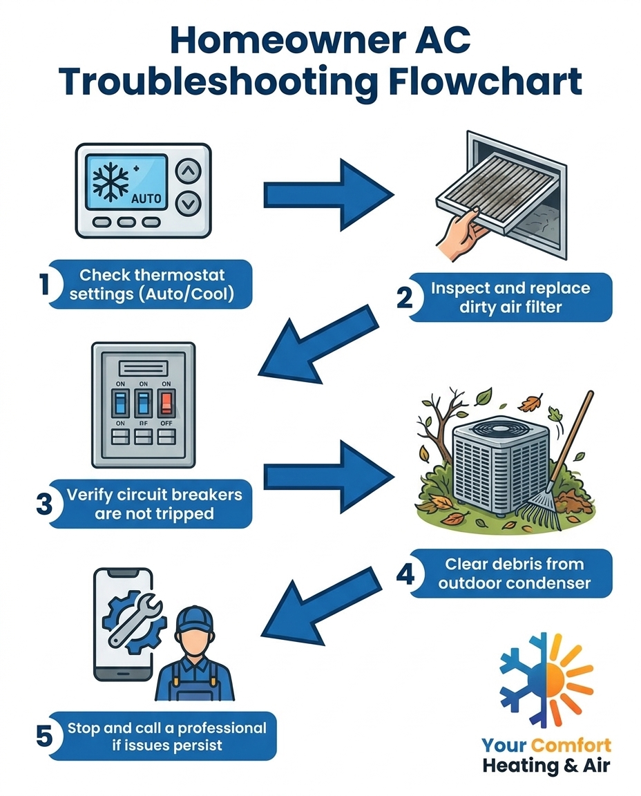 Homeowner AC Troubleshooting Flowchart