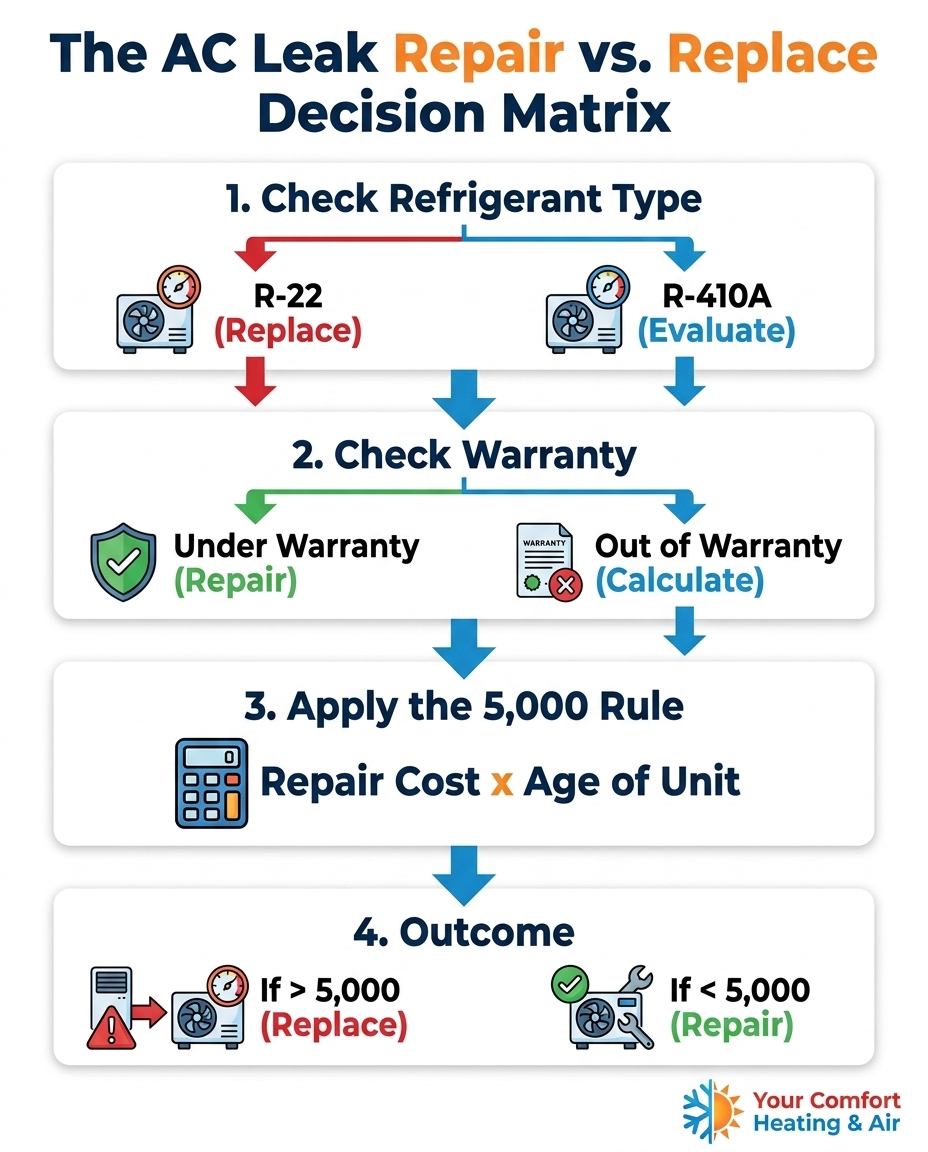 The AC Leak Repair vs. Replace Decision Matrix