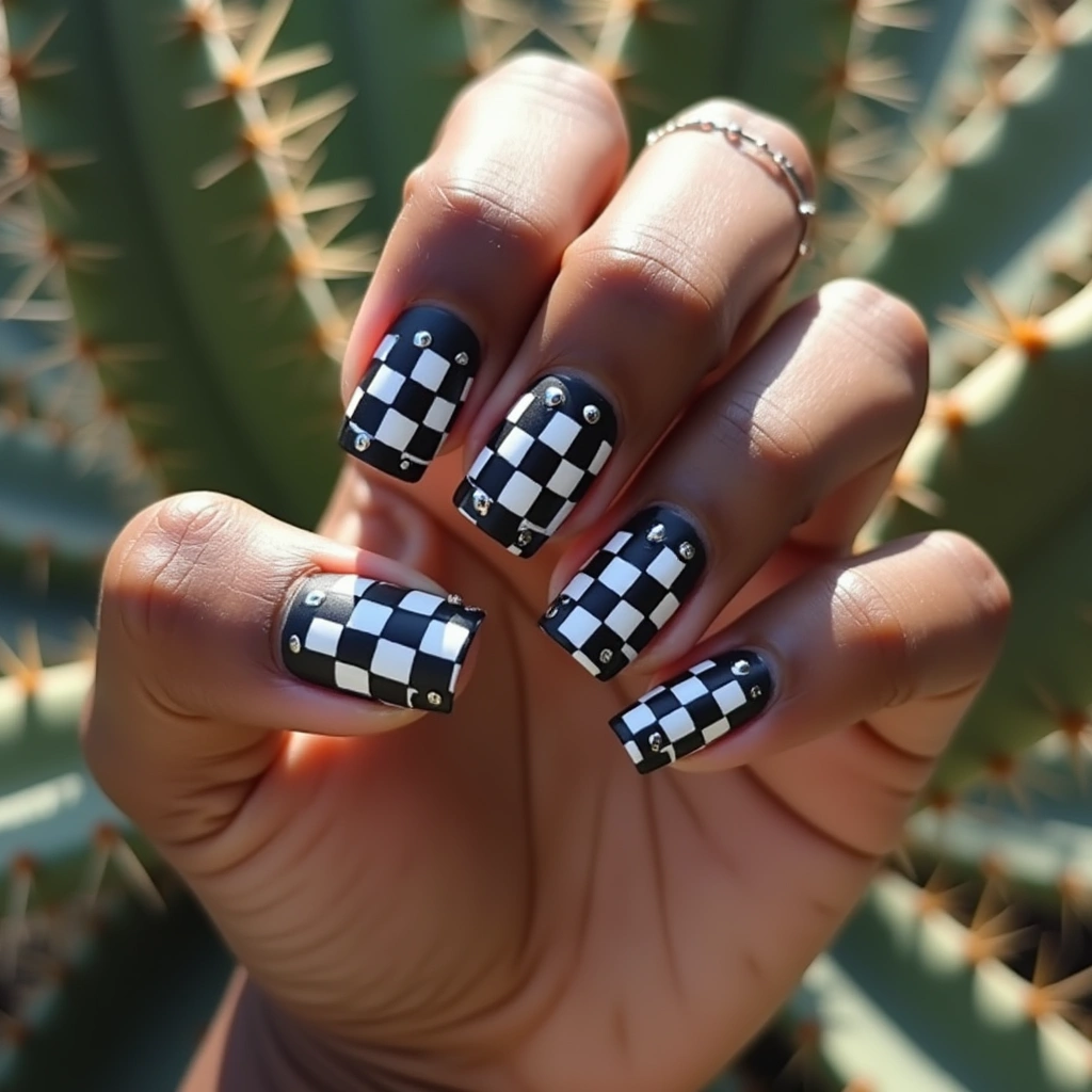 Bold Black Checkered