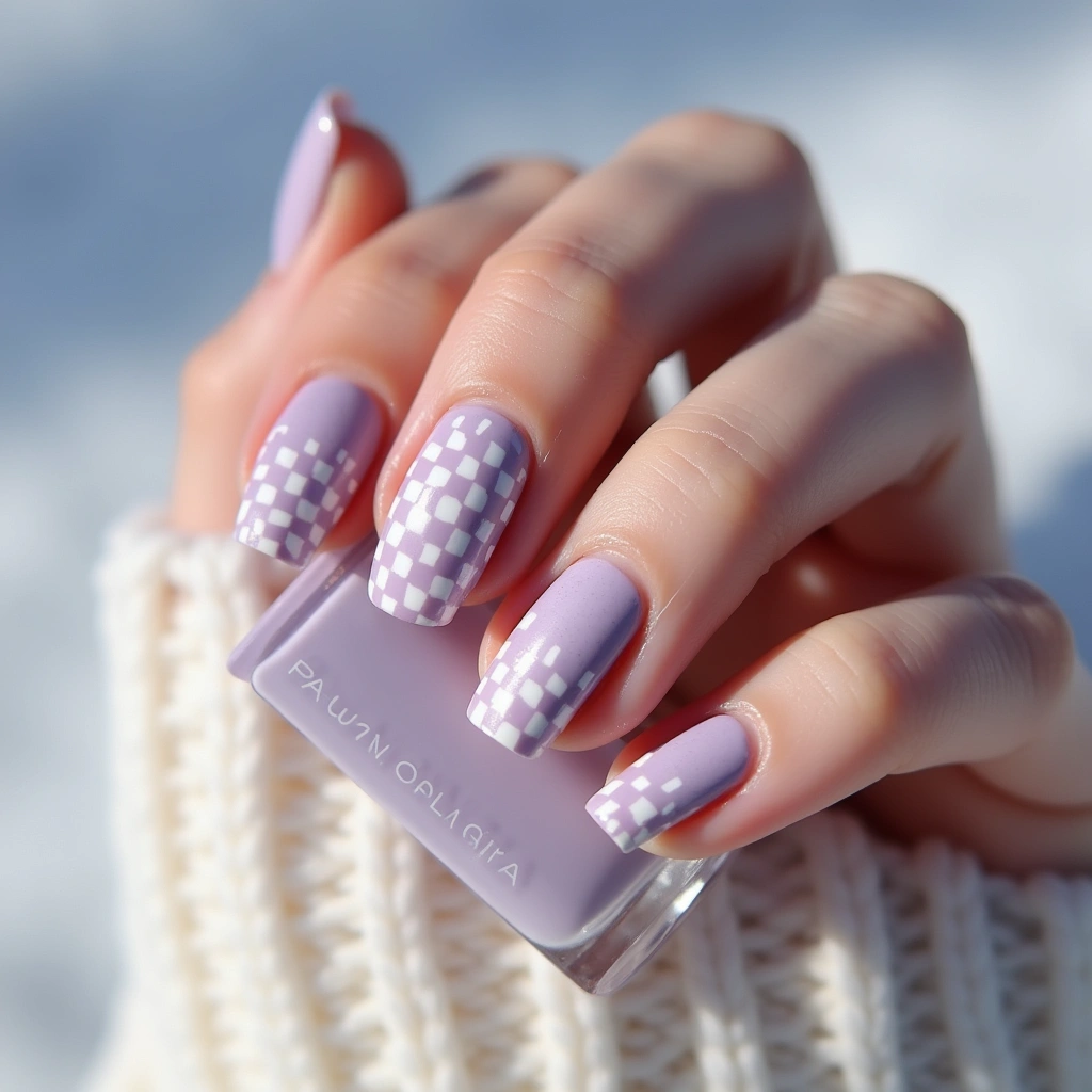 Delicate Lilac Checkered