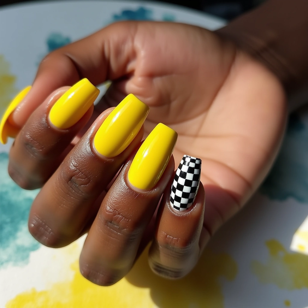 Retro Yellow Checkered