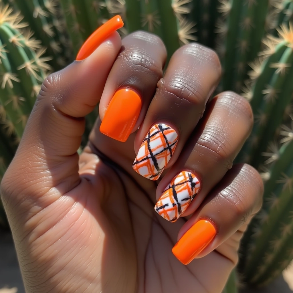 Picnic Orange Checkered