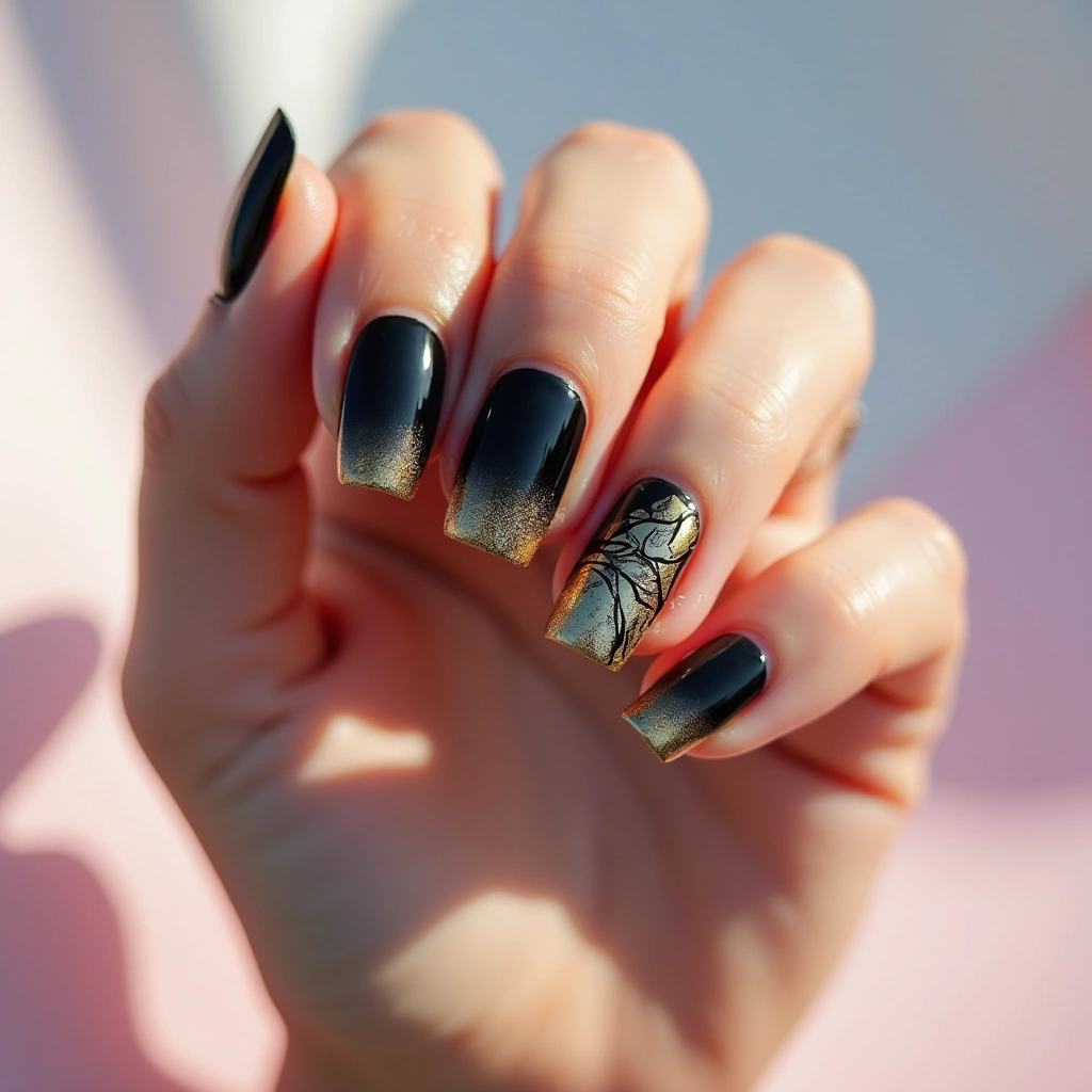 Geometric Chrome Ombre