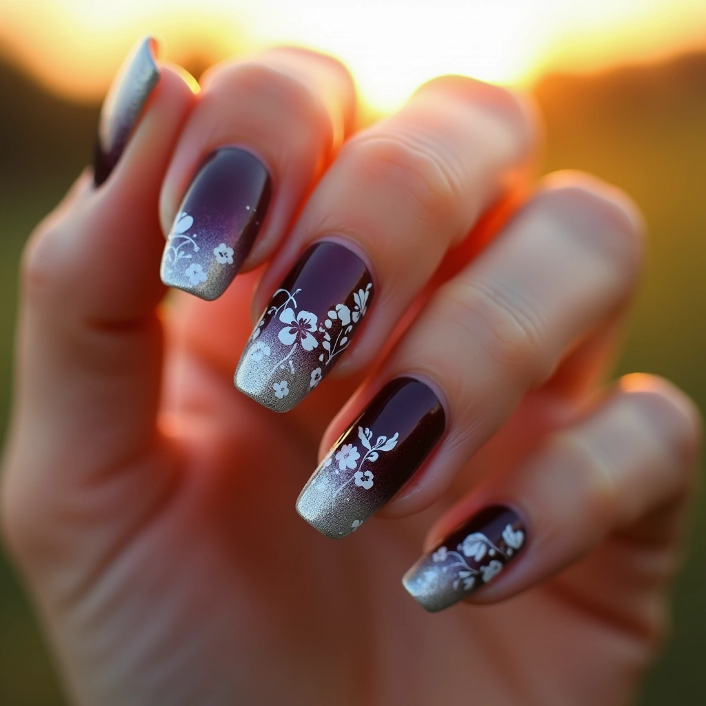 Floral Plum Chrome