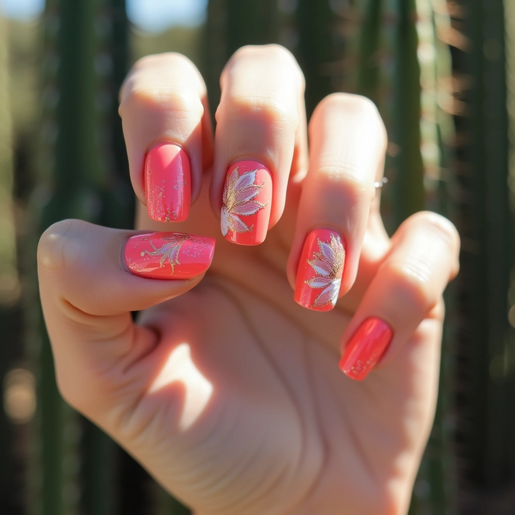 Floral Chrome Ombre