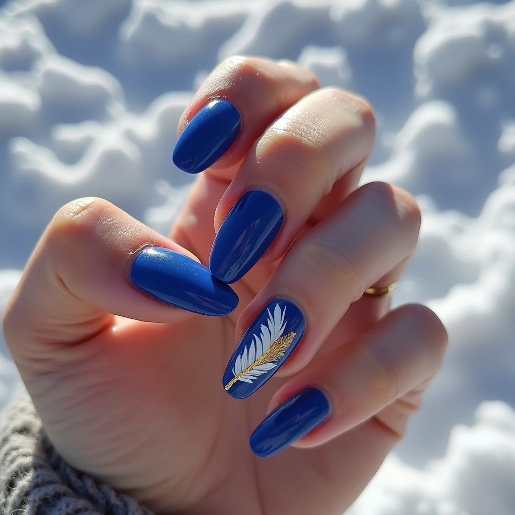 Elegant Sapphire Feathers