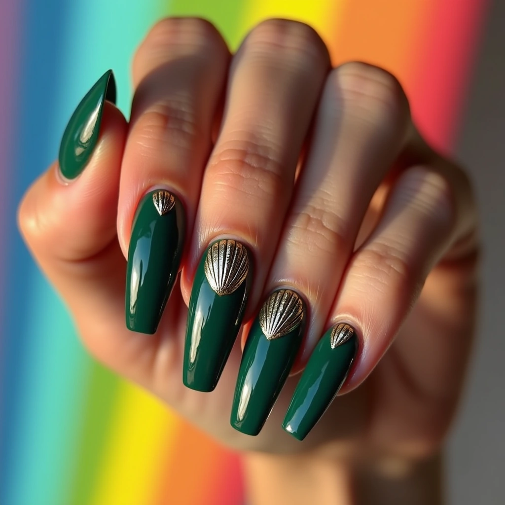 Emerald Seashell Elegance