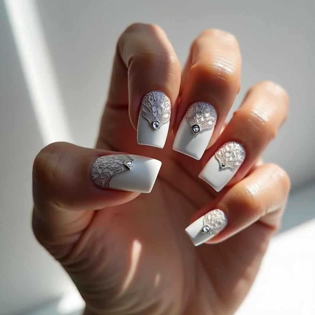 White With Diamond Lace