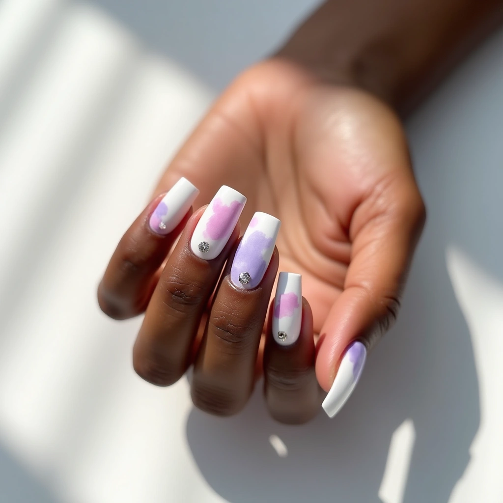 White With Diamond Watercolor